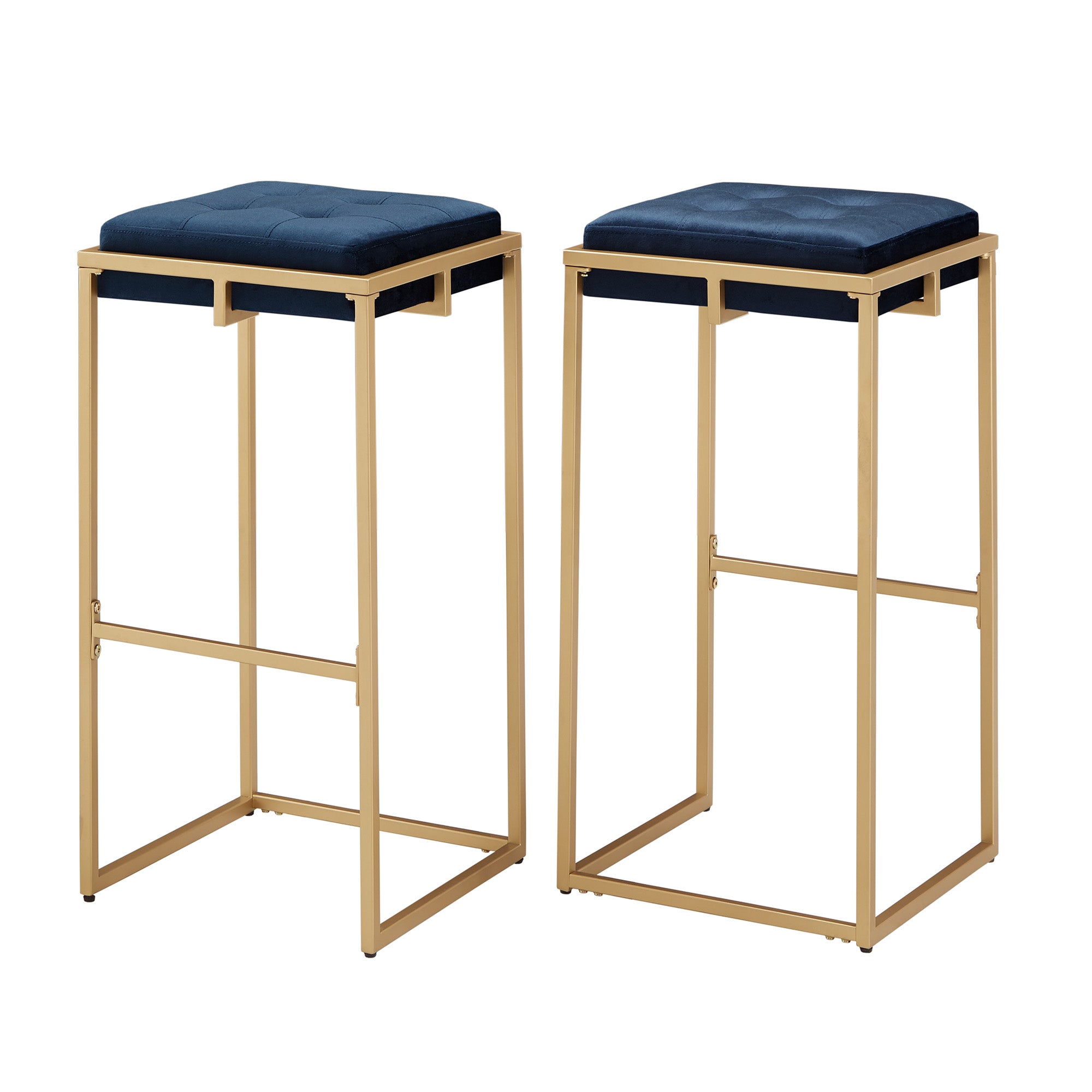 Blue tufted bar stools hot sale